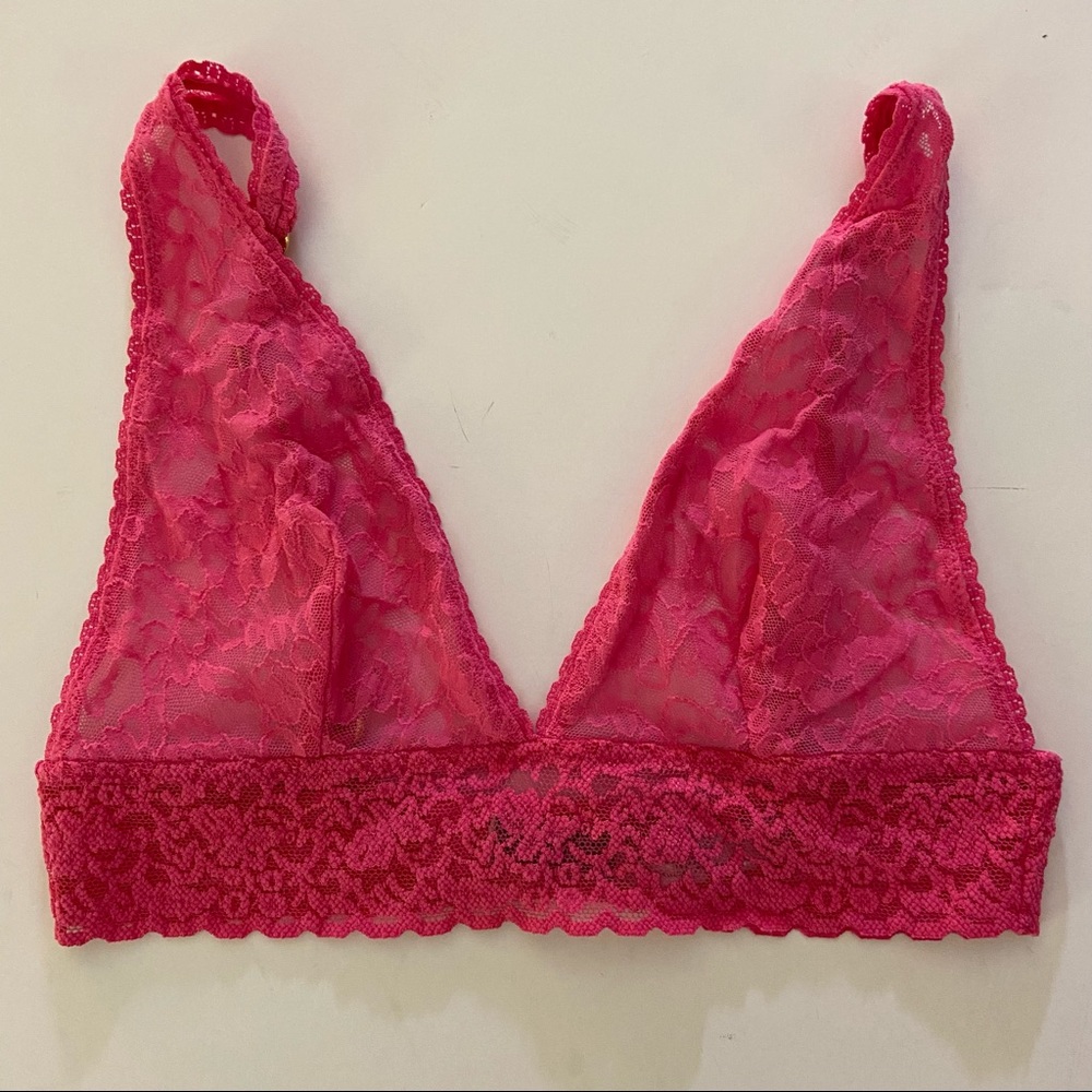 Victoria's Secret Hot Pink Lace Triangle Bralette size S